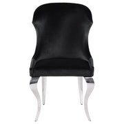 2 Coaster Furniture Cheyanne Chrome Black Side Chairs