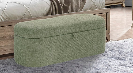 Crown Mark Philipa Light Green Storage Bench