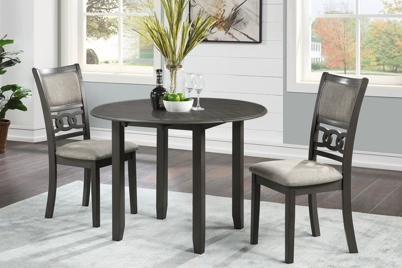 New Classic Furniture Gia Gray 42 Inch Drop Leaf 3pc Dining Set