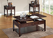 Acme Furniture Malachi Walnut 3pc Coffee Table Set
