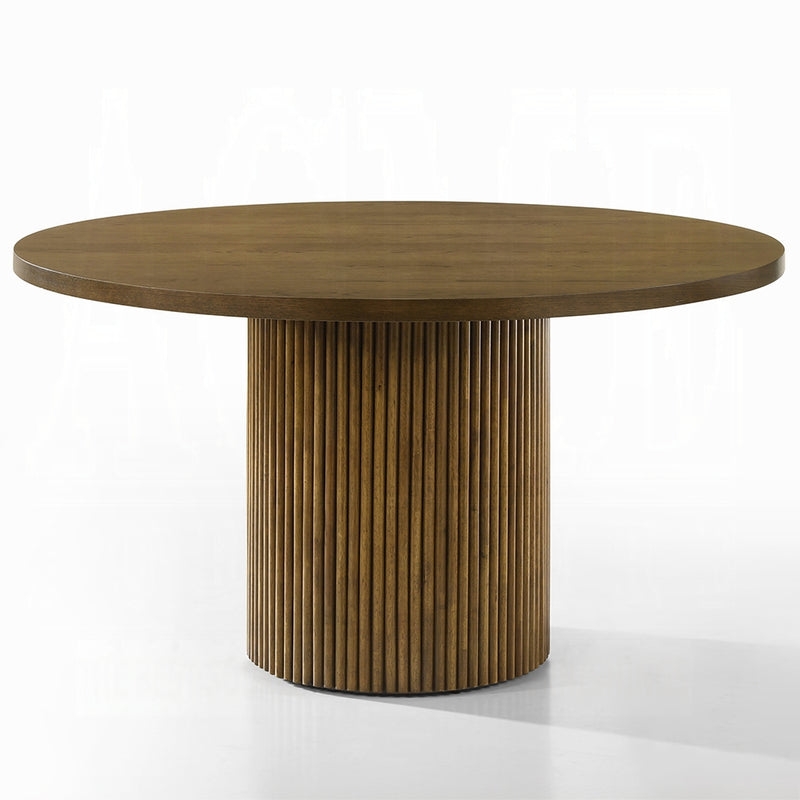 Acme Furniture Hezrai Walnut Round Dining Table