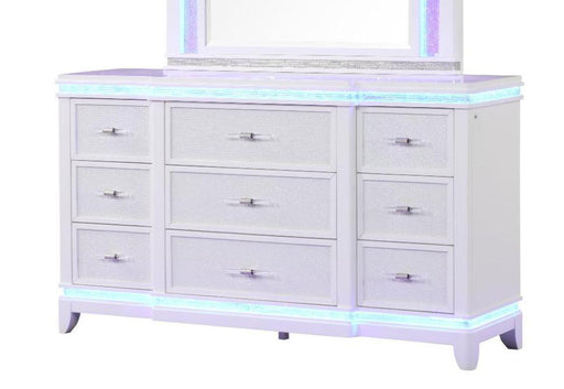 Galaxy Home Opium White Dresser And Mirror