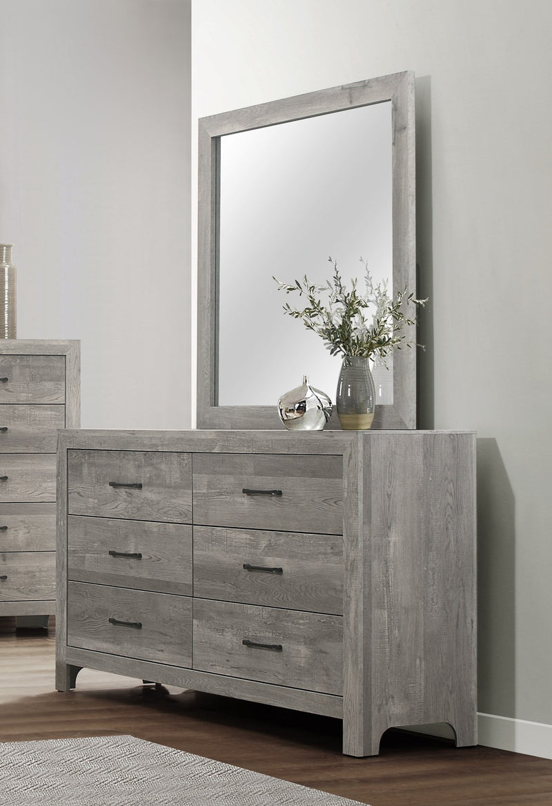 Home Elegance Corbin Gray Dresser And Mirror
