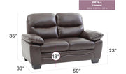 Glory Furniture Marta Black Faux Leather Loveseat