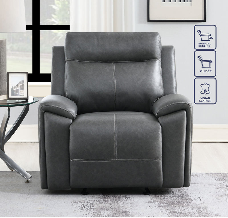 Steve Silver Gaston Gray Manual Recliner