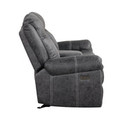 Acme Furniture Zubaida Dark Gray Power Motion Loveseat with Console