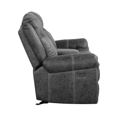 Acme Furniture Zubaida Dark Gray Power Motion Loveseat with Console