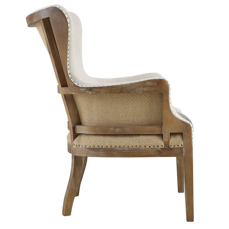 Steve Silver George Linen Two Tone Wingback Accent Chair
