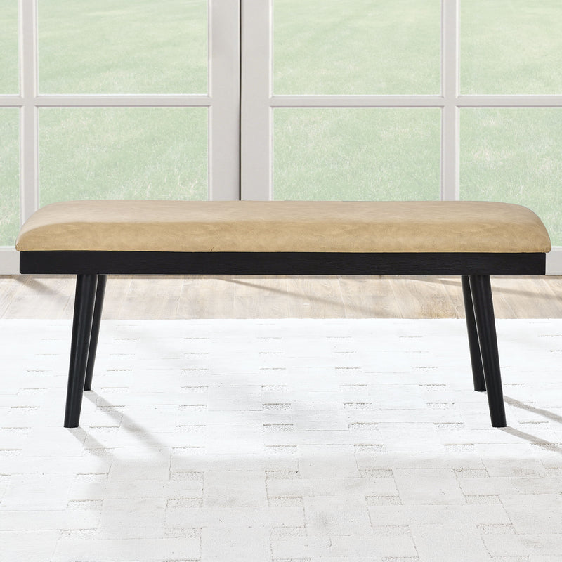 Steve Silver Vida Black Sand Vegan Leather Dining Bench