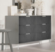 New Classic Furniture Kailani Black Velvet Dresser And Mirror