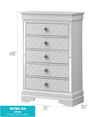 Glory Furniture Verona Silver Champagne 5 Drawers Chest