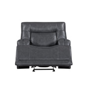 New Classic Furniture Titan Gray Glider Recliner with Power Headrest Footrest