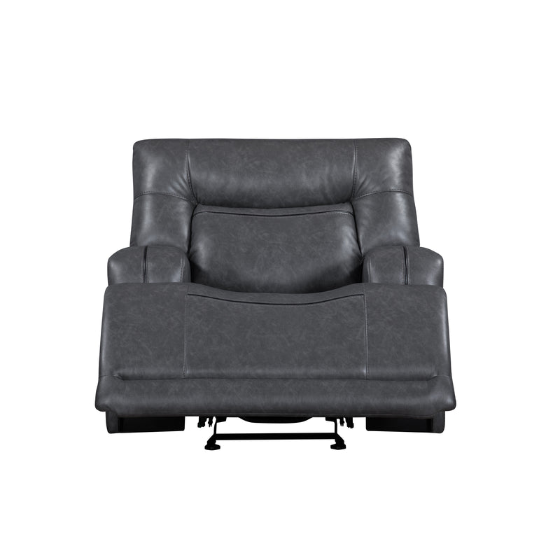 New Classic Furniture Titan Gray Glider Recliner with Power Headrest Footrest