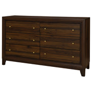 Coaster Furniture Welsley Walnut Brown 6 Drawer Dresser