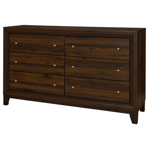 Coaster Furniture Welsley Walnut Brown 6 Drawer Dresser