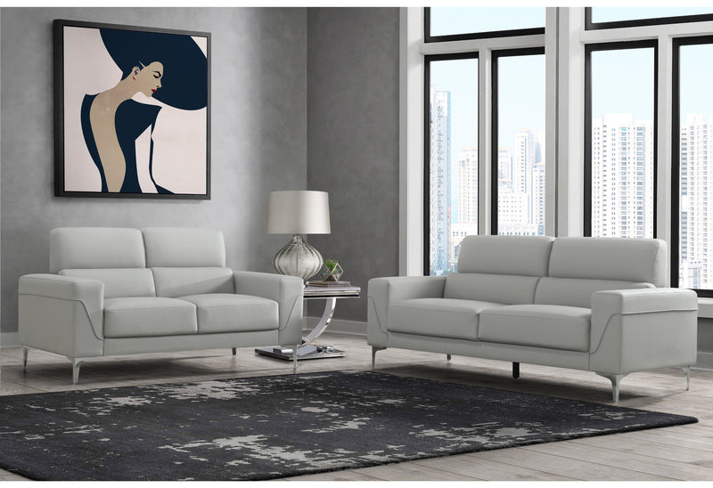Global Furniture U6109 Light Grey PU 2pc Living Room Set