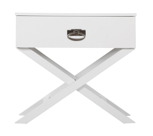 Glory Furniture Xavier White 1 Drawer Nightstand