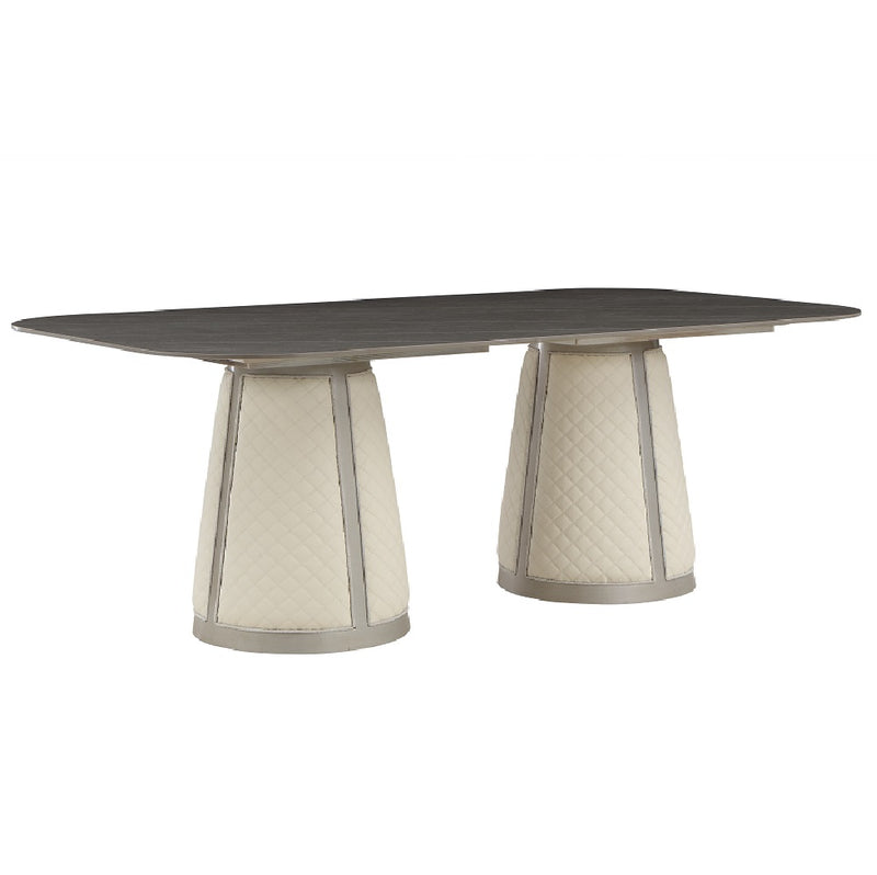 Acme Furniture Kasa Champagne Sintered Stone Top Dining Table