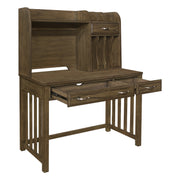 Home Elegance Blanche Brown Desk with Hutch