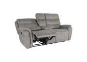 New Classic Furniture Kamari Gray Console Loveseat with Dual Recliners