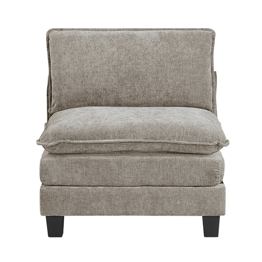 Home Elegance Dublin Pewter 6pc Modular Sectional with Ottoman