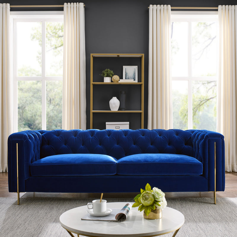Steve Silver Charlene Blue Velvet Sofa