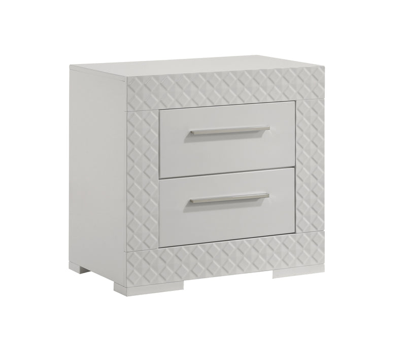Galaxy Home Blanca White 2 Drawer Nightstand