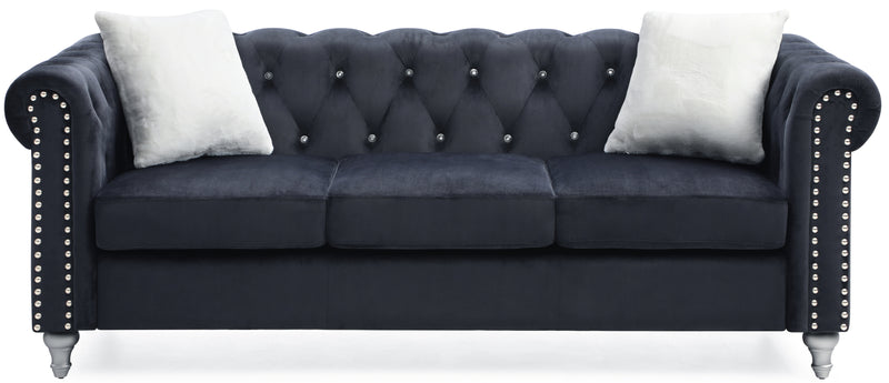 Glory Furniture Raisa Gray Velvet Sofa