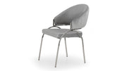 2 Galaxy Home Ruby Gray Metal Steel Legs Chairs