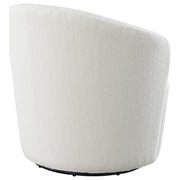 Coaster Furniture Joyce White Upholstered Swivel Barrel Chair