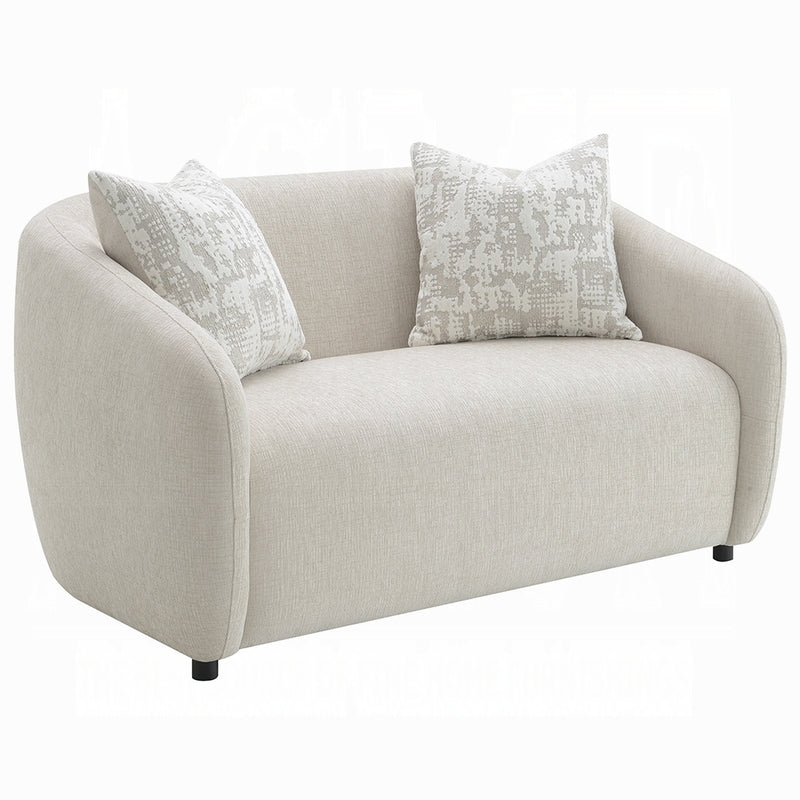 Acme Furniture Etienne Beige Loveseat with 3 Pillows