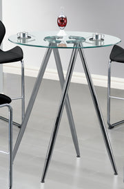 Global Furniture D1503 Clear Silver Bar Table