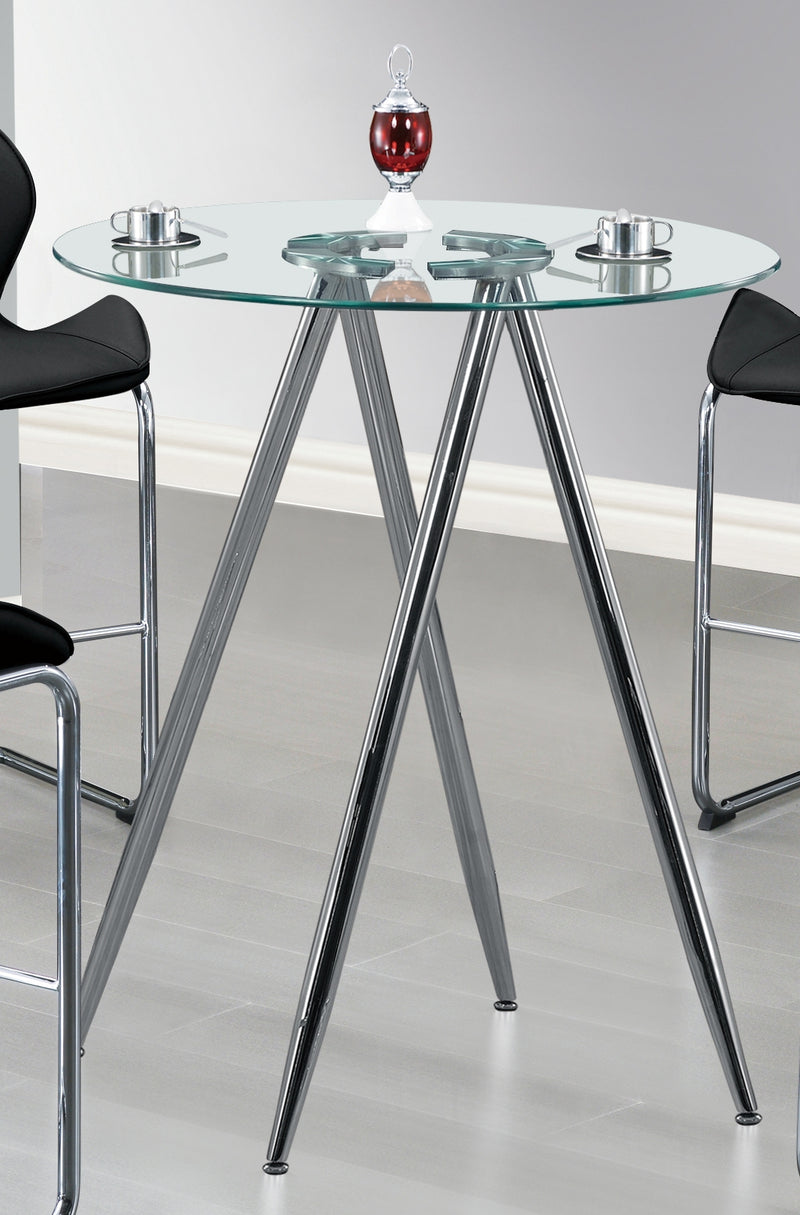 Global Furniture D1503 Clear Silver Bar Table