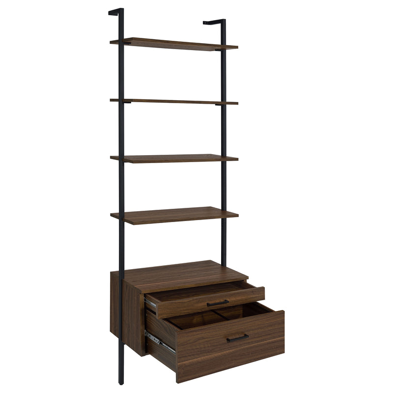 Coaster Furniture Owens Walnut Brown 3pc Wall Mounted Bookshelf Set