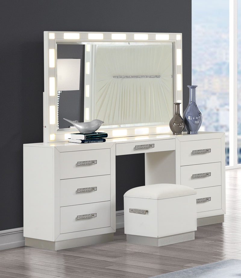 Galaxy Home Coco Milky White Wood Vanity Set