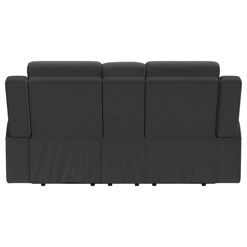 Coaster Furniture Brentwood Dark Charcoal Grey Reclining Loveseat