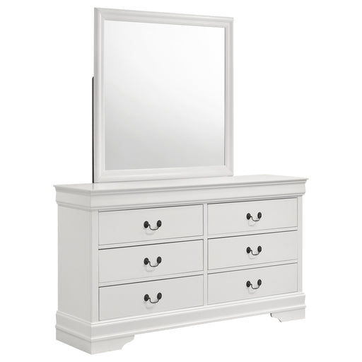 Coaster Furniture Louis Philippe White Dresser and Mirror