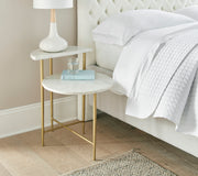 Steve Silver Patna White Marble Top Side Table