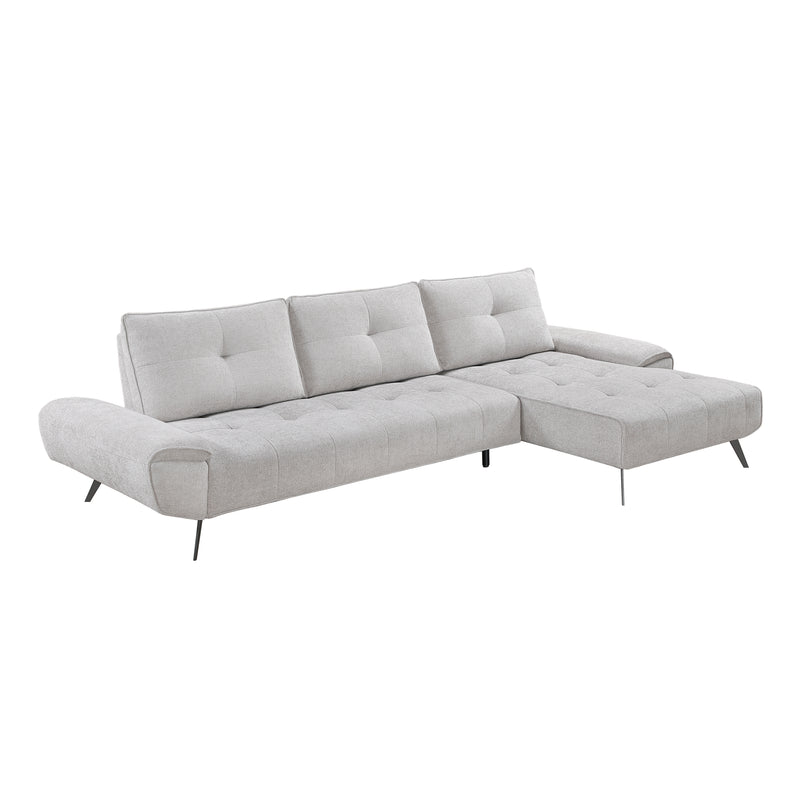 Home Elegance Dominic Beige 2pc Sectional with Right Chaise