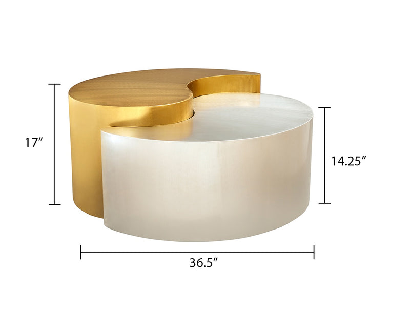 Galaxy Home Ying Yang Black Gold Coffee Table