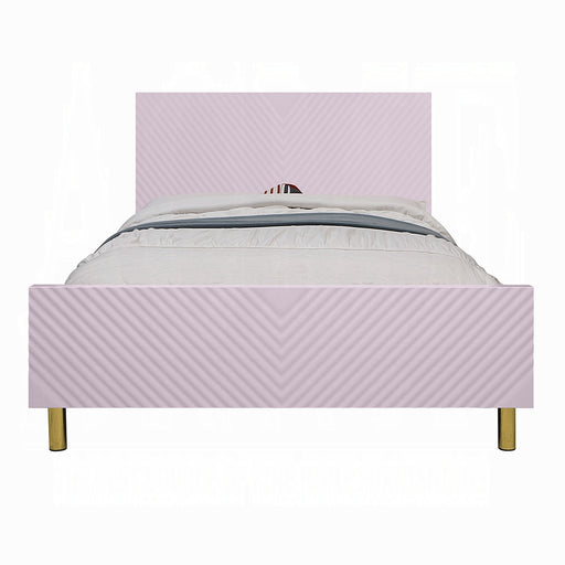 Acme Furniture Gaines Pink High Gloss 2pc Full Bedroom Set