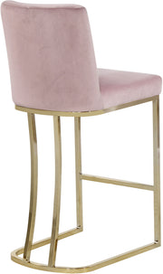 Meridian Furniture Heidi Cream Velvet Gold Counter Height Stool