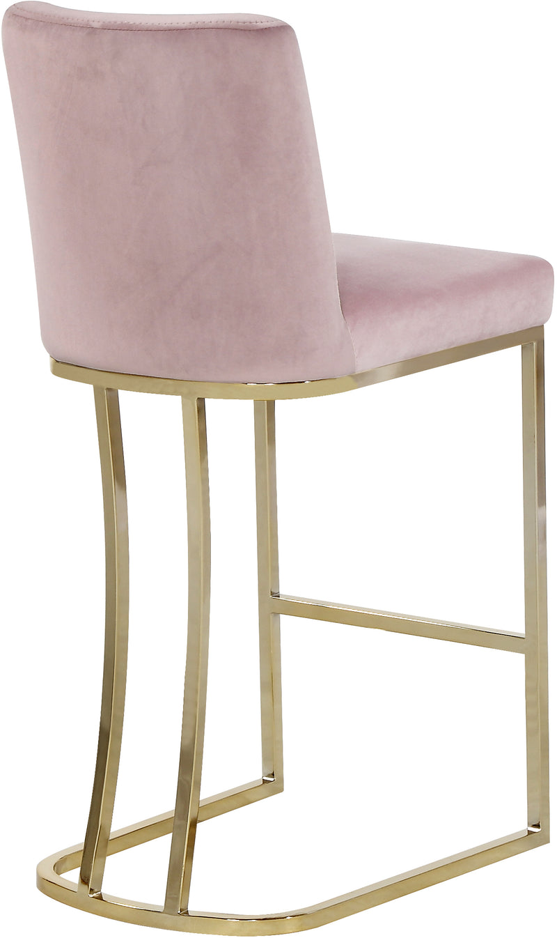 Meridian Furniture Heidi Cream Velvet Gold Counter Height Stool