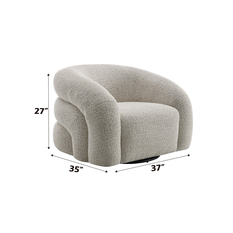 Acme Furniture Irma Gray Boucle Swivel Accent Chair