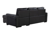 Global Furniture U1830 Black Charcoal Sofa Bed with USB and Drop Down Table