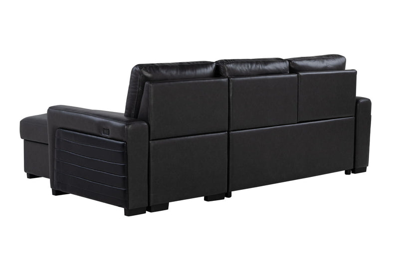 Global Furniture U1830 Black Charcoal Sofa Bed with USB and Drop Down Table
