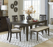 Home Elegance Makah Brown Beige 6pc Dining Room Set