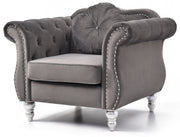 Glory Furniture Hollywood Dark Gray Velvet Fabric 3pc Living Room Set