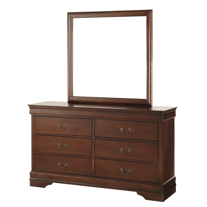 Home Elegance Mayville Brown Cherry Dresser and Mirror