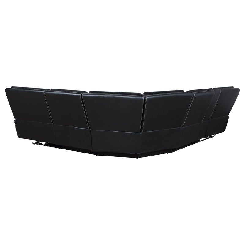 Coaster Furniture Hewitt Black Leather Power Reclining Sectional